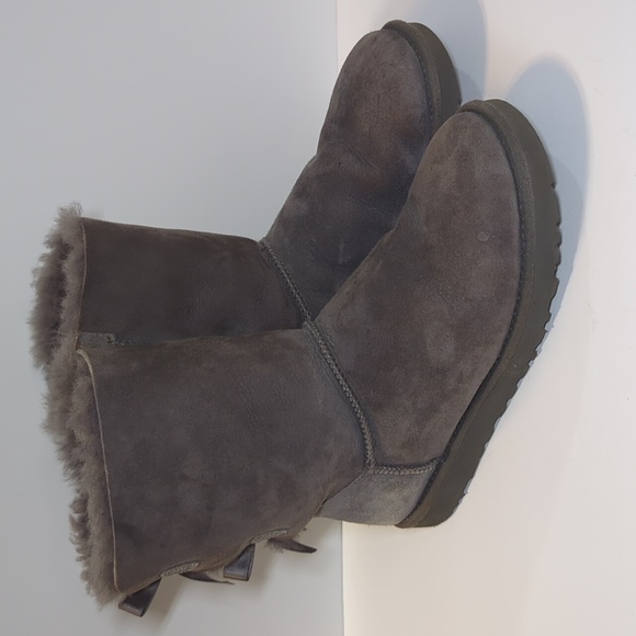 UGG Shoes - UGG Women's Bailey Bow Boots in Gray Size 8